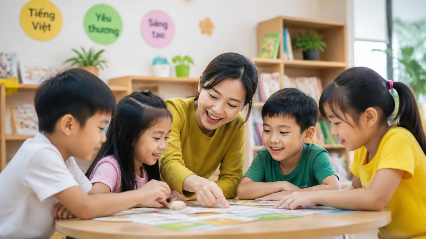 Lớp học tiếng Việt cùng trẻ em